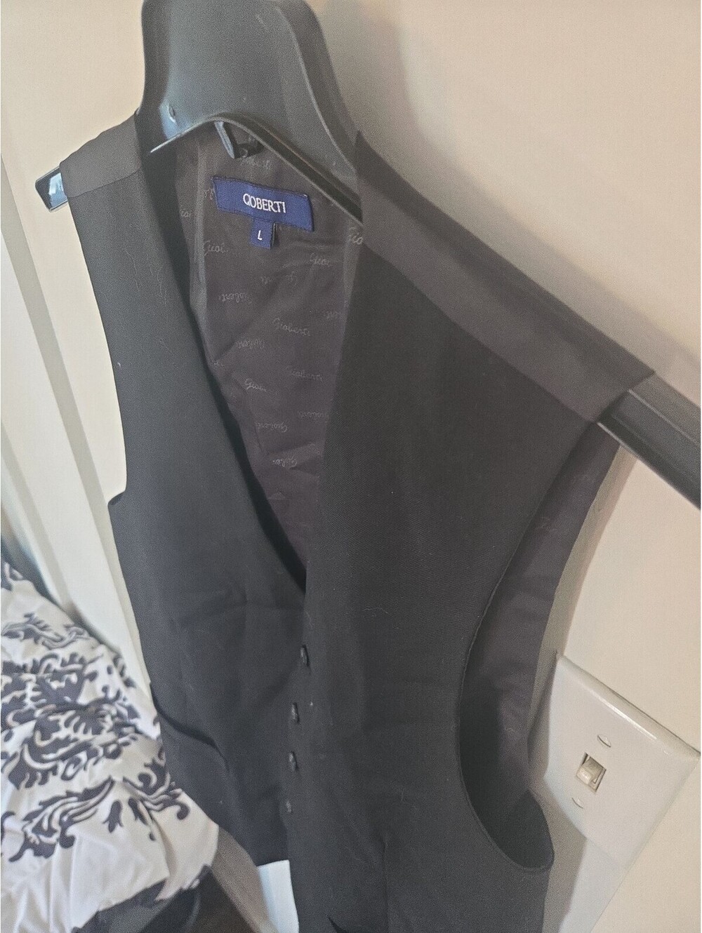 Gioberti Men's Classic Black Formal Vest Size L - Picture 3 of 6
